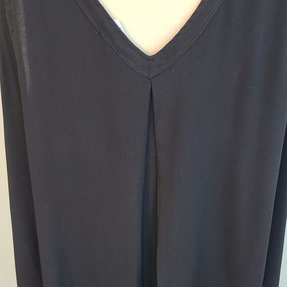 Torrid Challis Stitch Detail Tank Black Double V Back Reverse Pleat 6X Lagom - Picture 11 of 16